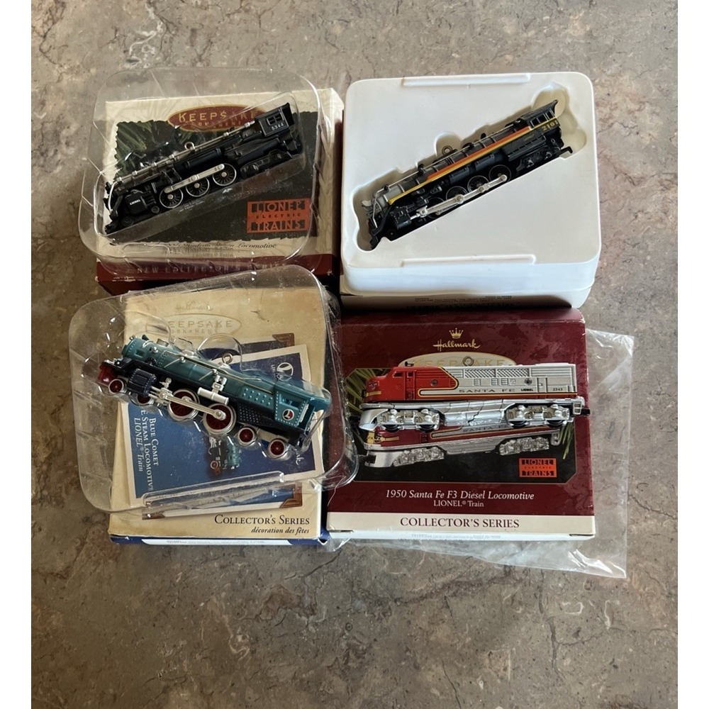 Hallmark Keepsake Collectors Series Lionel Train Ornaments Lot Of 4